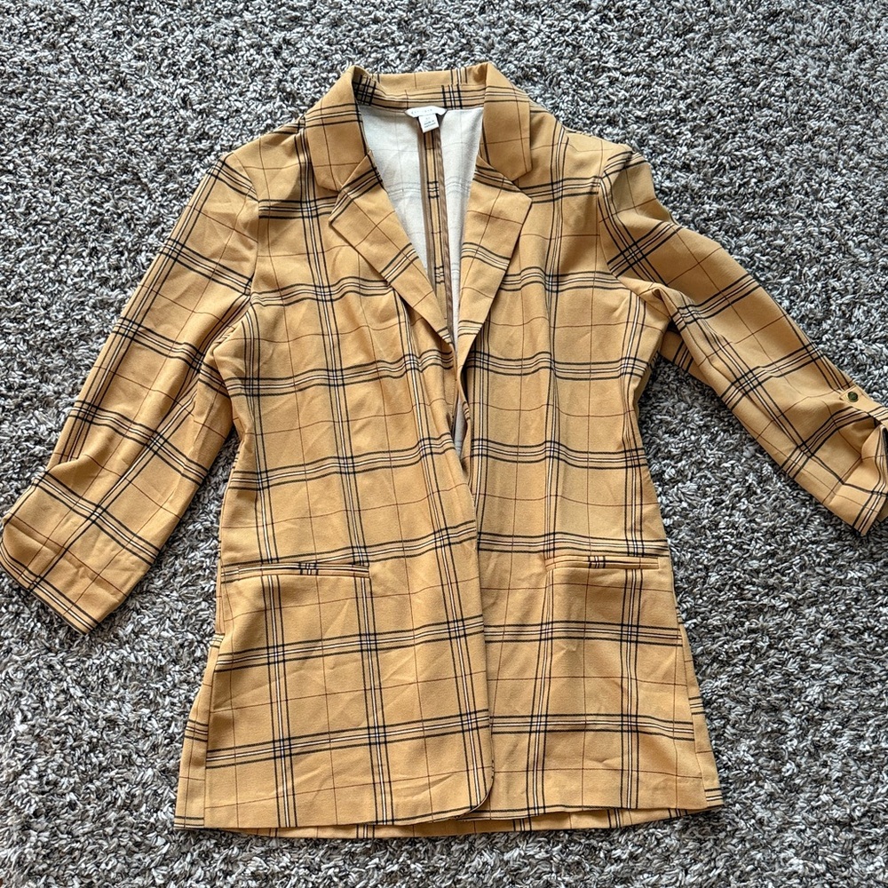 Plaid Tan Women's Blazer